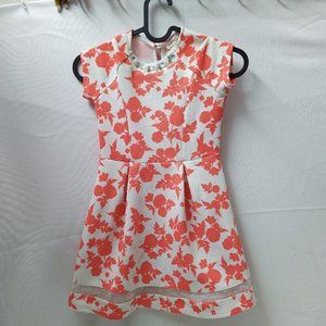 Monteau Scarlet and White Flower Dress